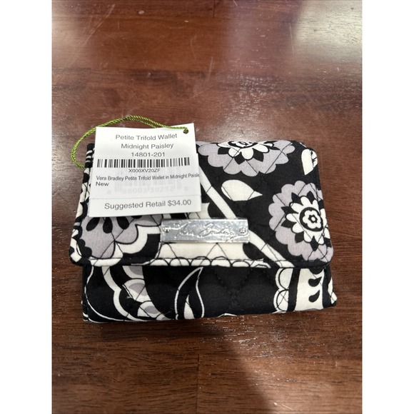 Vera Bradley Midnight Paisley Wallet Trifold New with tag Quilted Cotton - Picture 1 of 7